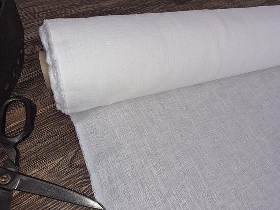 Kaņepju audums 100% | Optiski balts | 155g/m² | 152 cm plats