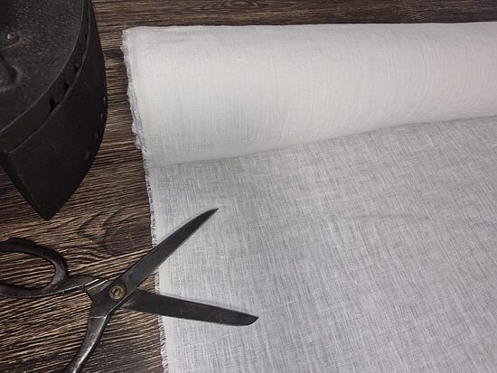 Kaņepju audums 100% | Silti balts | 155 g/m² | 152 cm plats
